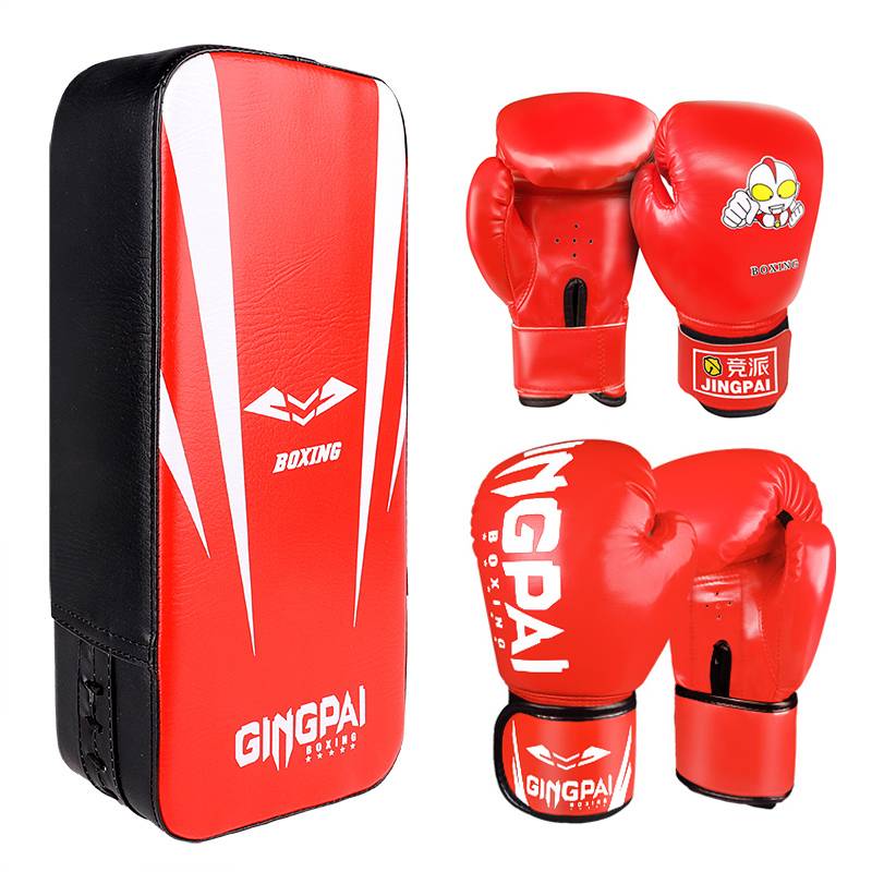 Child boxer + adult boxer + foot target (red parent)